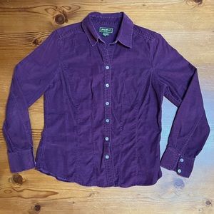 Eddie Bauer wine-colored corduroy shirt, women’s medium